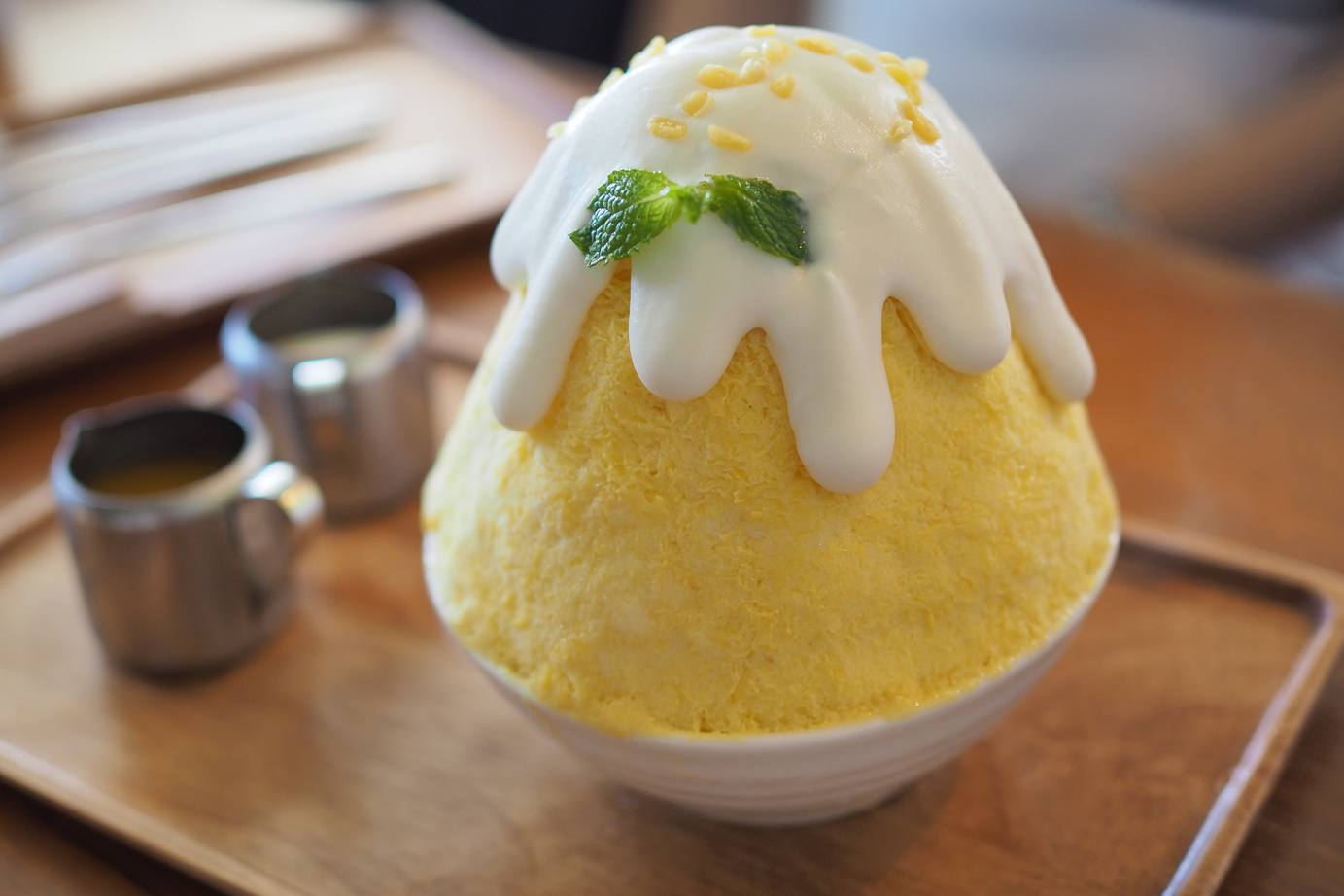 Korean Mango Bingsu Shaved Ice Dessert